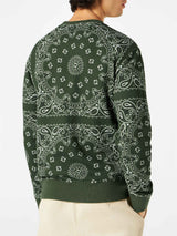 Herren-Sweatshirt mit Rundhalsausschnitt und grünem Bandana-Aufdruck