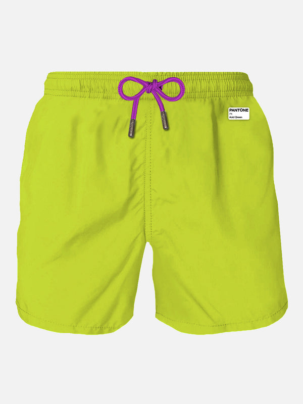 Man acid green swim shorts | PANTONE™ SPECIAL EDITION