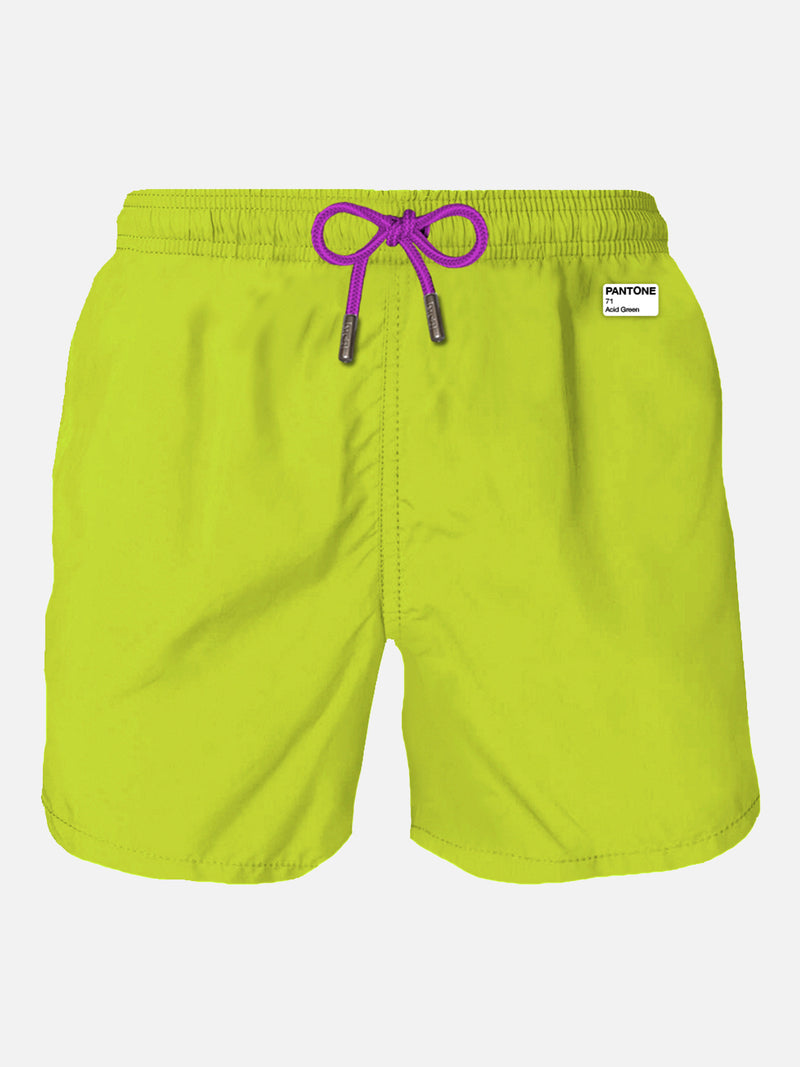 Man acid green swim shorts | PANTONE™ SPECIAL EDITION – MC2 Saint Barth
