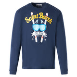 Man navy blue t-shirt with long sleeves