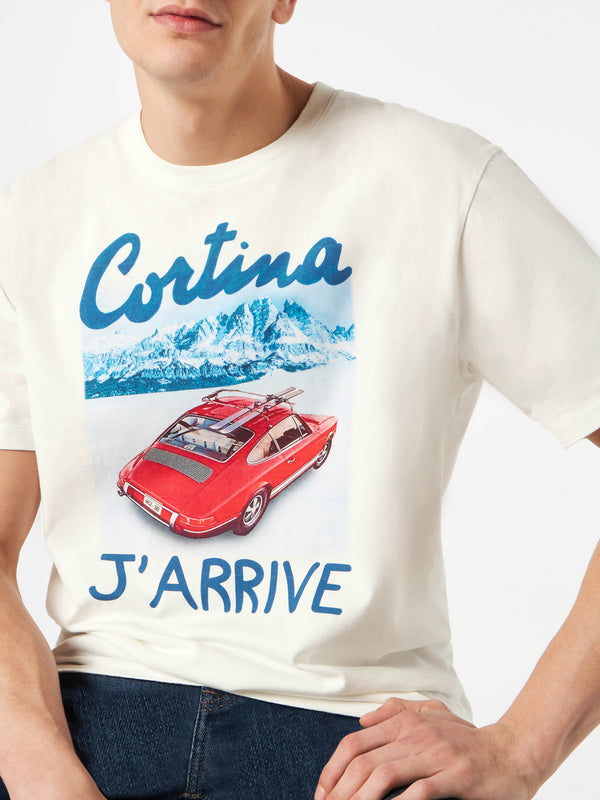 T-shirt da uomo con scritta Cortina