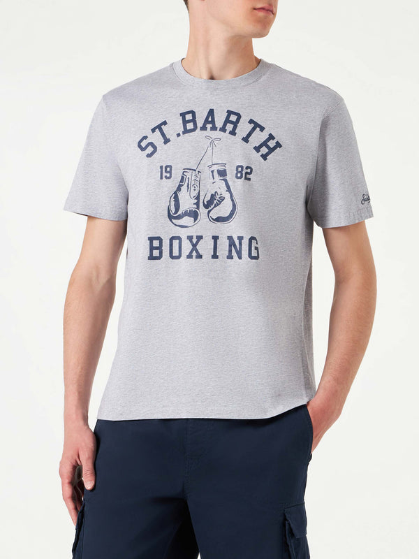 Man cotton t-shirt with St. Barth Boxing print