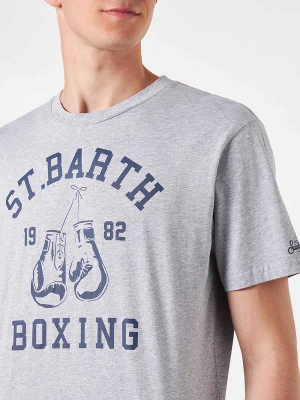 Herren-T-Shirt aus Baumwolle mit St. Barth Boxing-Aufdruck