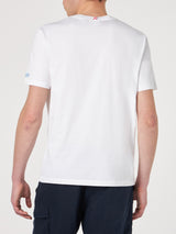 Man white cotton t-shirt with St. Barth Padel Club print