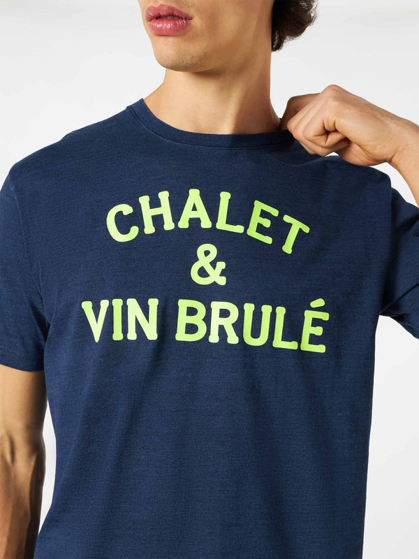 T-Shirt Herren Chalet &amp; Vin Brulé neongelber Aufdruck