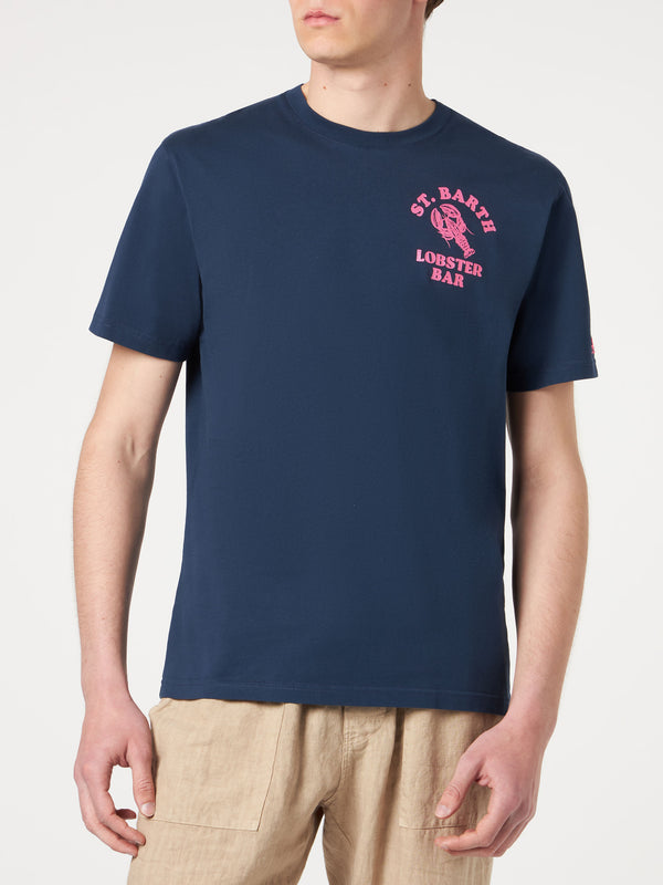 Man cotton t-shirt with St. Barth Lobster Bar print