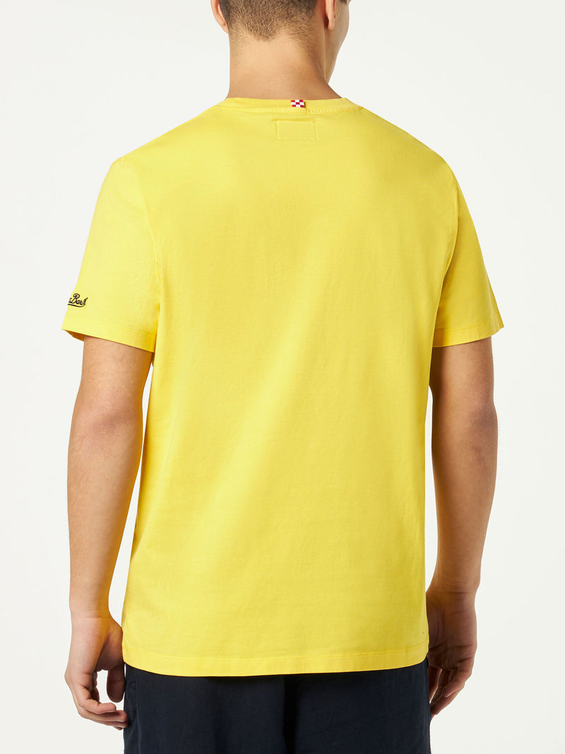 Herren-T-Shirt aus Baumwolle mit Sbagliato-Glasdruck