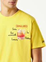 Herren-T-Shirt aus Baumwolle mit Sbagliato-Glasdruck