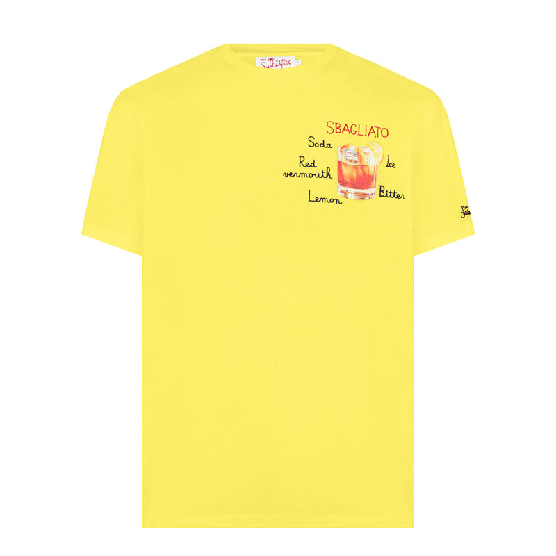 T-shirt da uomo in cotone con stampa bicchiere Sbagliato