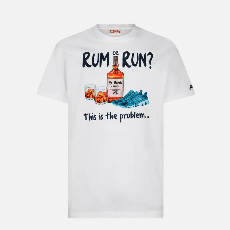 Man cotton t-shirt with Rum or Run print – MC2 Saint Barth