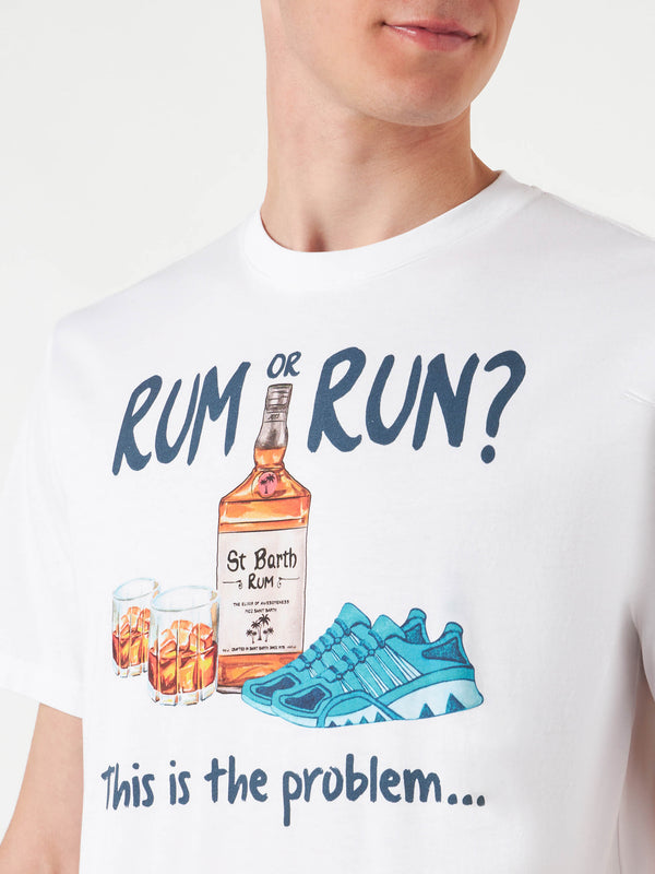 Herren-T-Shirt aus Baumwolle mit Rum or Run-Aufdruck