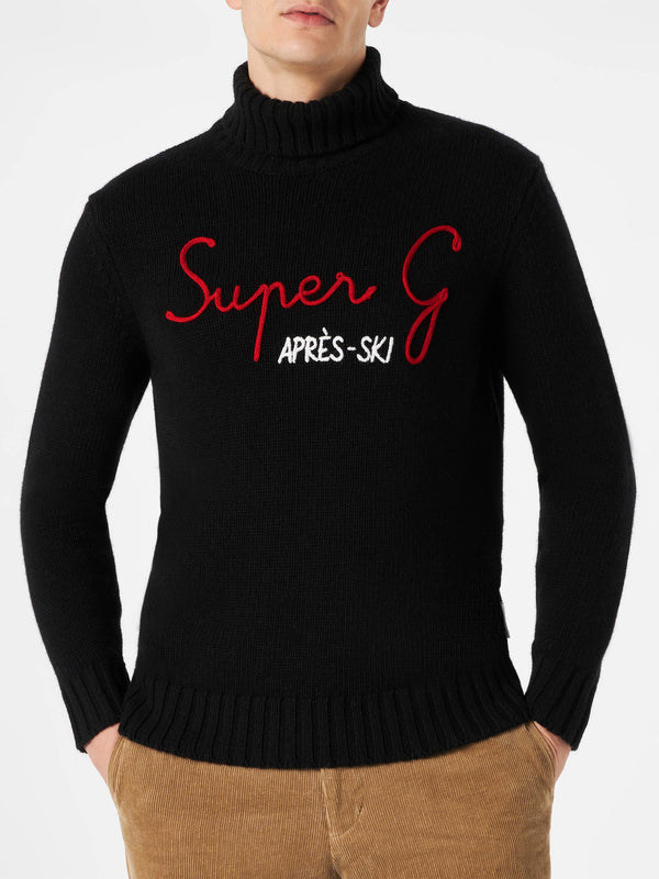 Man high neck sweater with Super G embroidery | SUPER G SPECIAL EDITION