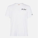 Man cotton t-shirt with St. Barth surf print