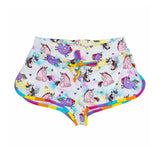 Unicorn print girl beach shorts