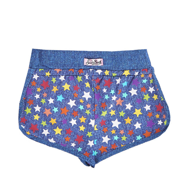 Pantaloncini con stelle arcobaleno per bambina