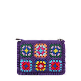 Parisienne violet crochet crossbody pouch bag