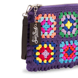 Parisienne violet crochet crossbody pouch bag