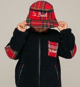 Kid sherpa jacket with pocket and St. Barth embroidery