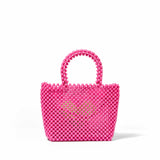 Perlenbesetzte rosa Handtasche mit grünem Herz