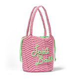 Rope pink crochet shoulder bag