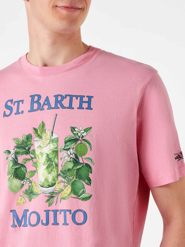 Man cotton t-shirt with St. Barth Mojito print