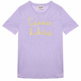 Linen t-shirt with Cannes Habituè embroidery