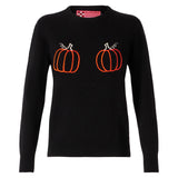 Woman sweater with pumpkins embroidery
