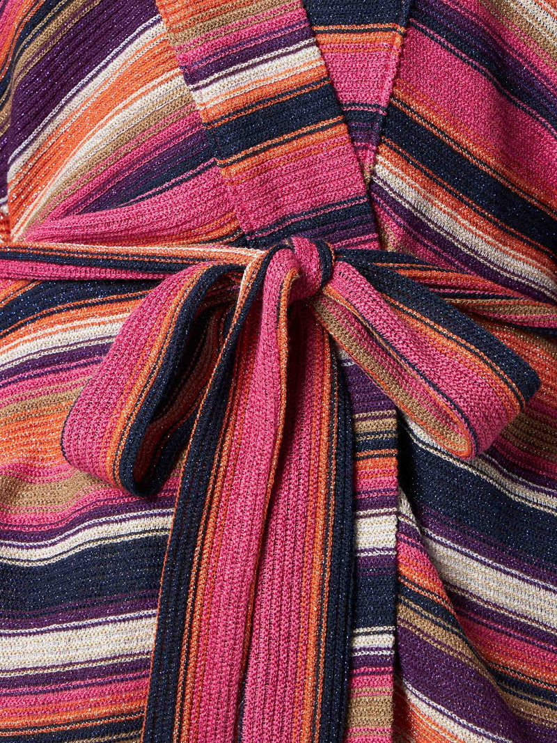 Multicolor violet knitted kimono