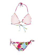 Triangle bikini with floral print with cheeky swim briefs