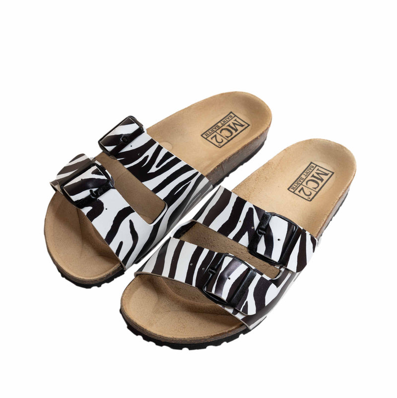 Cork sandals zebra print