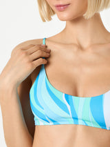 Woman bralette bikini with shape wave print