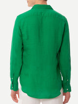 Man green linen Pamplona shirt