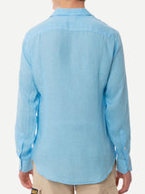 Man light blue linen Pamplona shirt