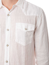 Man white linen shirt