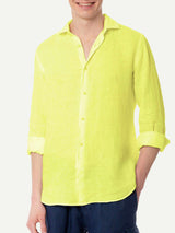 Man yellow linen Pamplona shirt