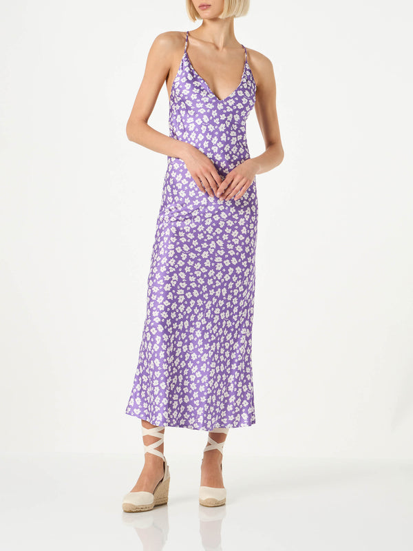 Woman slip dress with daisy print