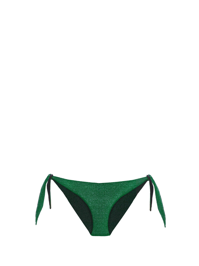 Woman green lurex swim briefs