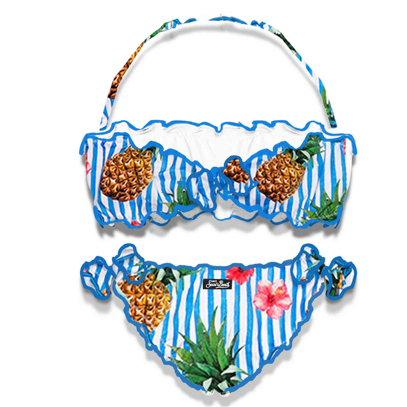 Girl bandeau bikini with pineapple print