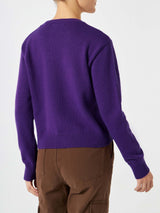 Woman purple cropped sweater