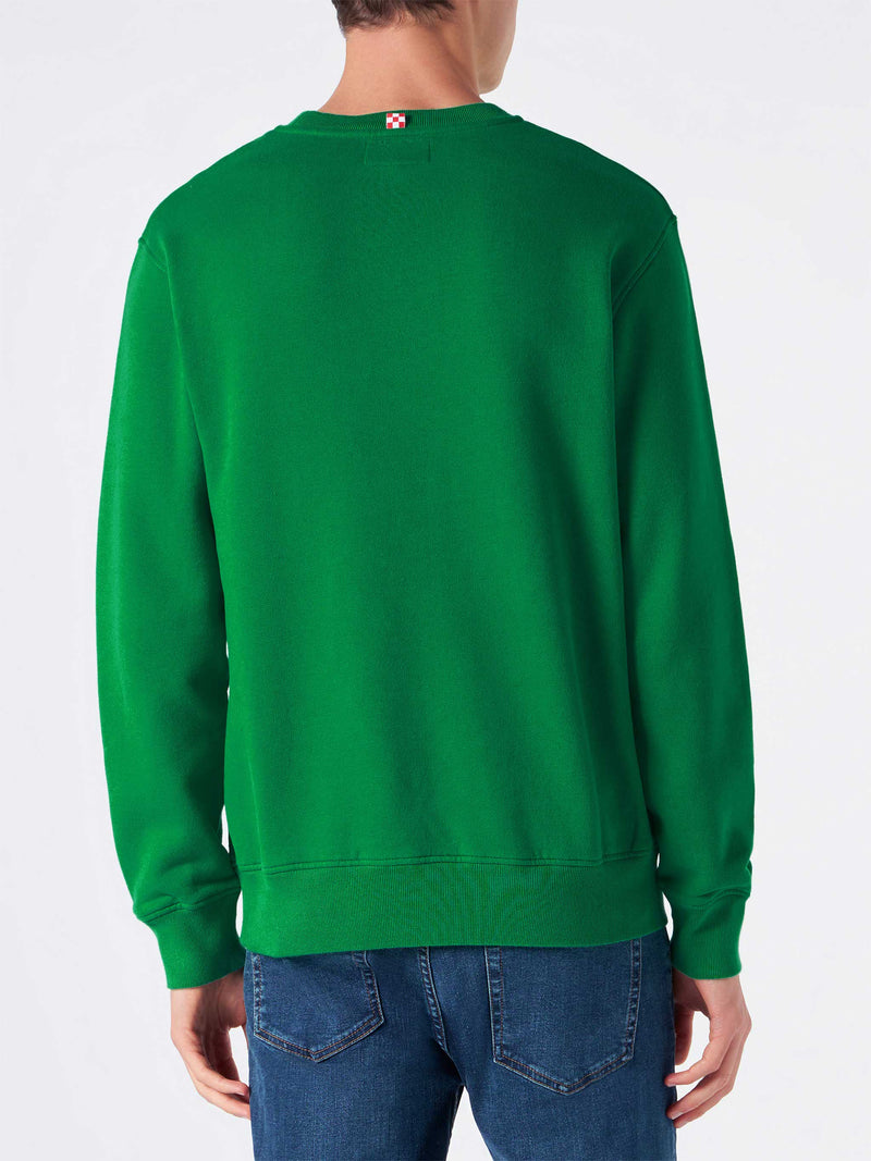 Man crewneck sweatshirt with terry logo