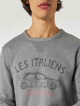 Baumwoll-Sweatshirt mit Les Italiens-Aufdruck