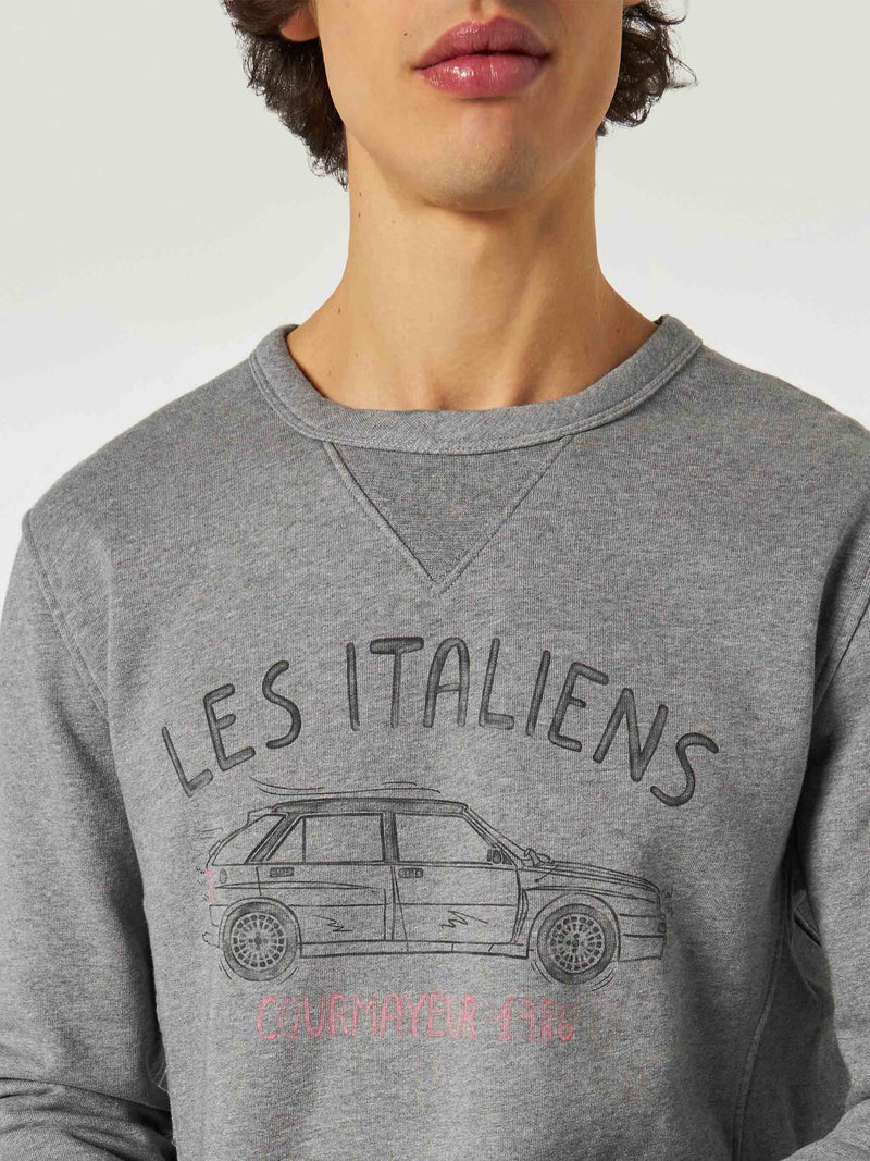 Baumwoll-Sweatshirt mit Les Italiens-Aufdruck