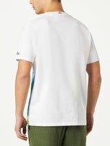 Man cotton t-shirt with Capri postcard print