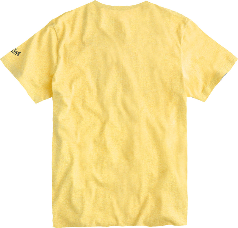T-shirt gialla da bambino con stampa squalo