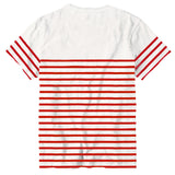 Embroidered cotton  t-shirt  red striped