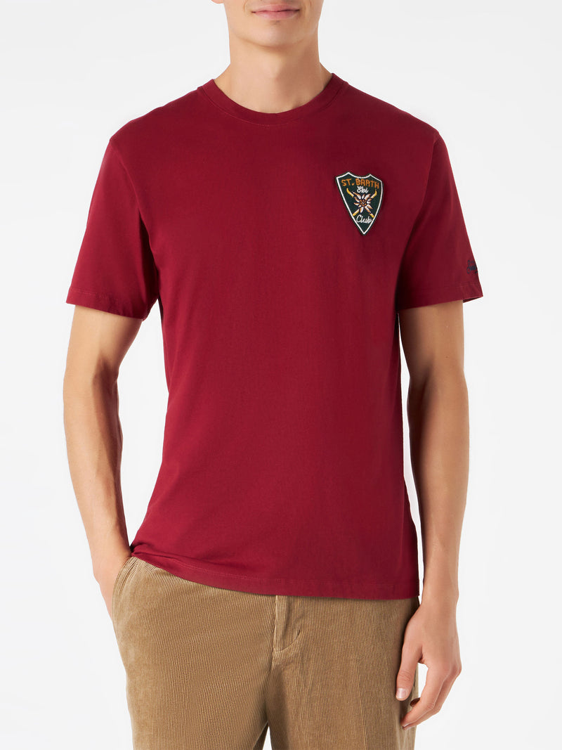 Man burgundy t-shirt with print