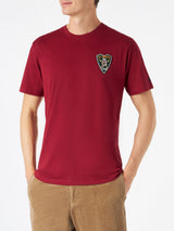 Man burgundy t-shirt with print