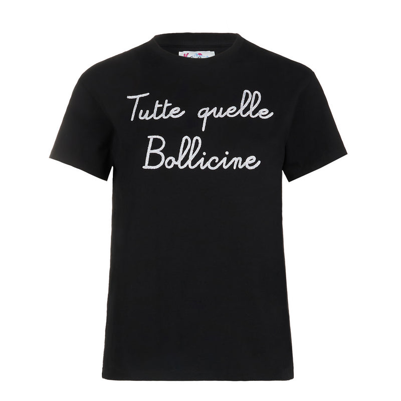 Woman t-shirt with Tutte quelle Bollicine lettering