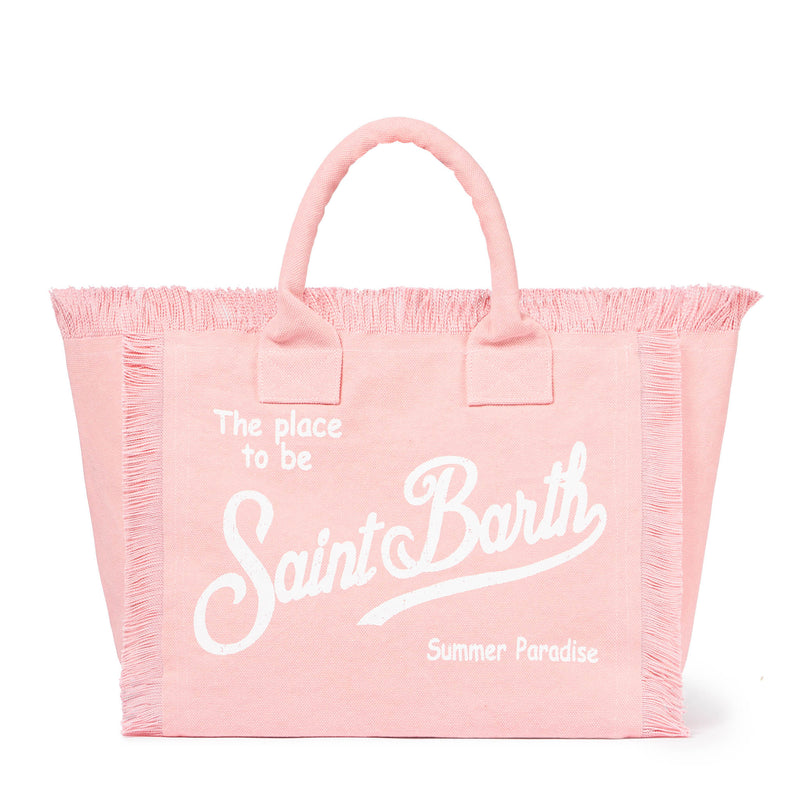 Vanity pink canvas shoulder bag