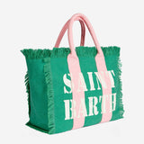 Vanity canvas shoulder bag with Saint Barth logo